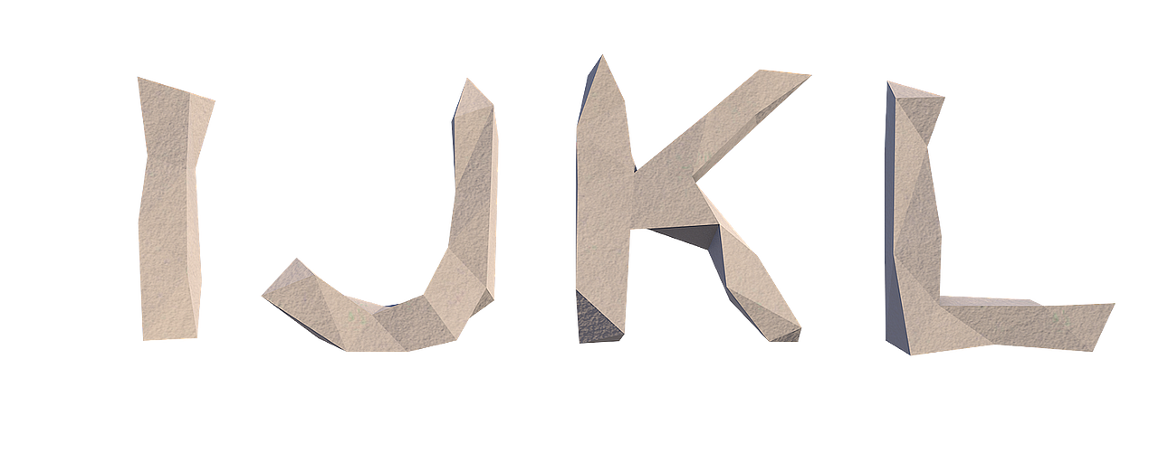 原创-低面多边形风格-英文字母设计