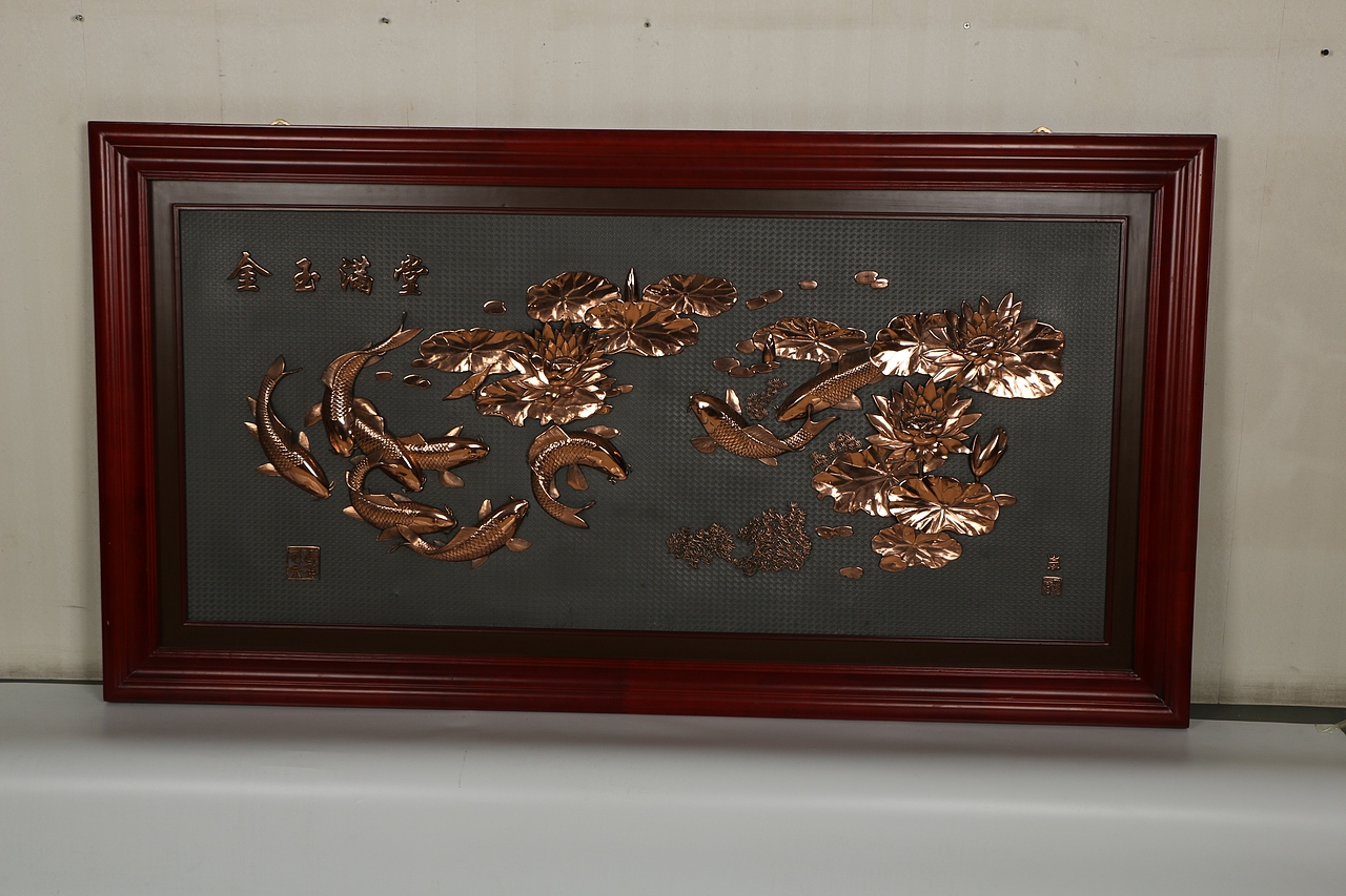 紫铜浮雕艺术画 金玉满堂