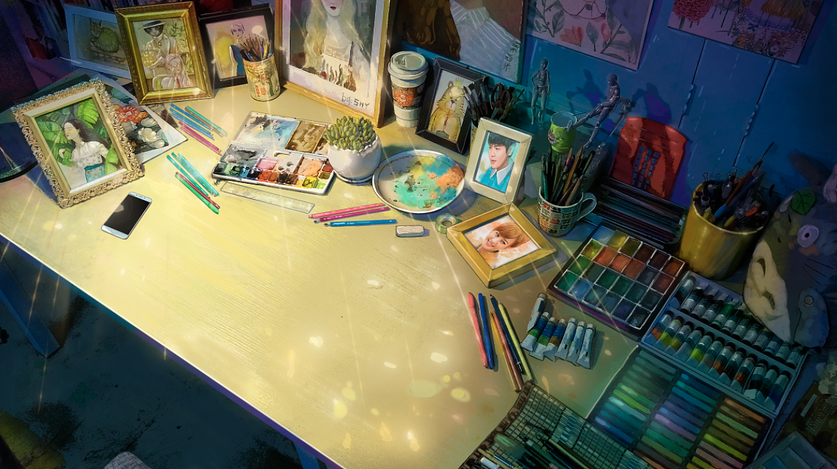 腾讯视频《触不到的ta》动画背景插画_粟西米设计工作室-站酷zcool