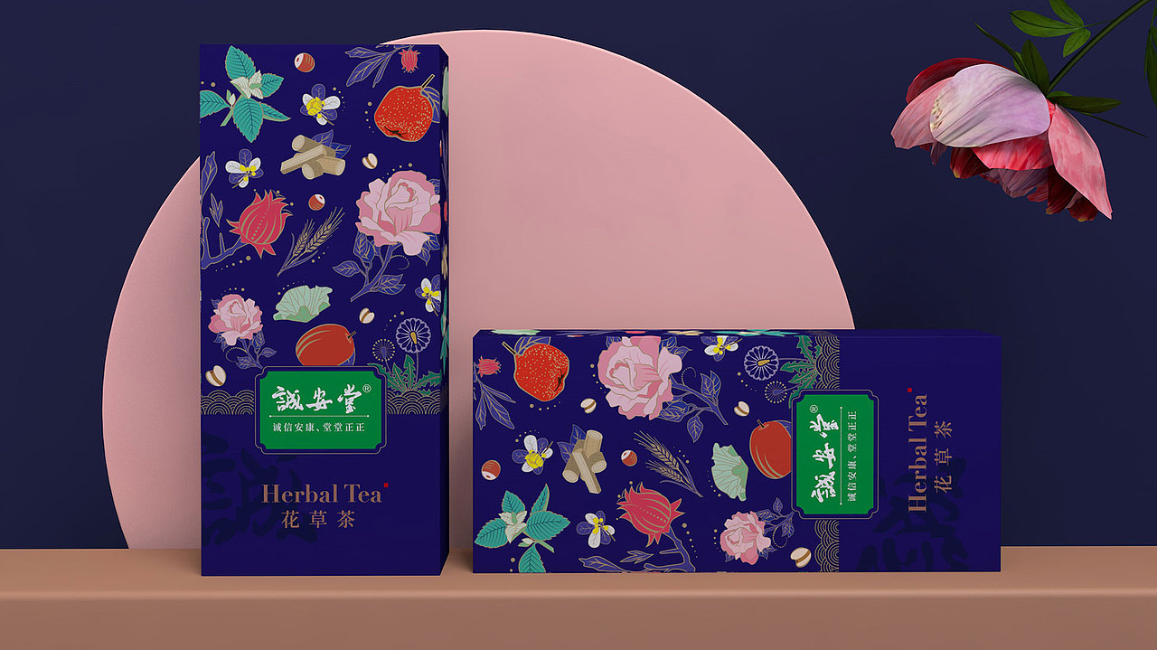 晨狮原创设计 丨 同仁堂旗下诚安堂花草茶包装设计（图ZMTY5NDcxOTY0） - 包装 - 站酷设计师晨狮设计原创素材 - 站酷ZCOOL