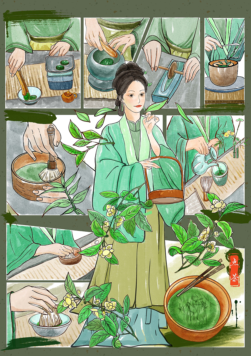 宋代四雅一分镜插画（图ZMzQ0ODI3MjM2） - 绘本 - 站酷设计师小李橘子原创素材 - 站酷ZCOOL