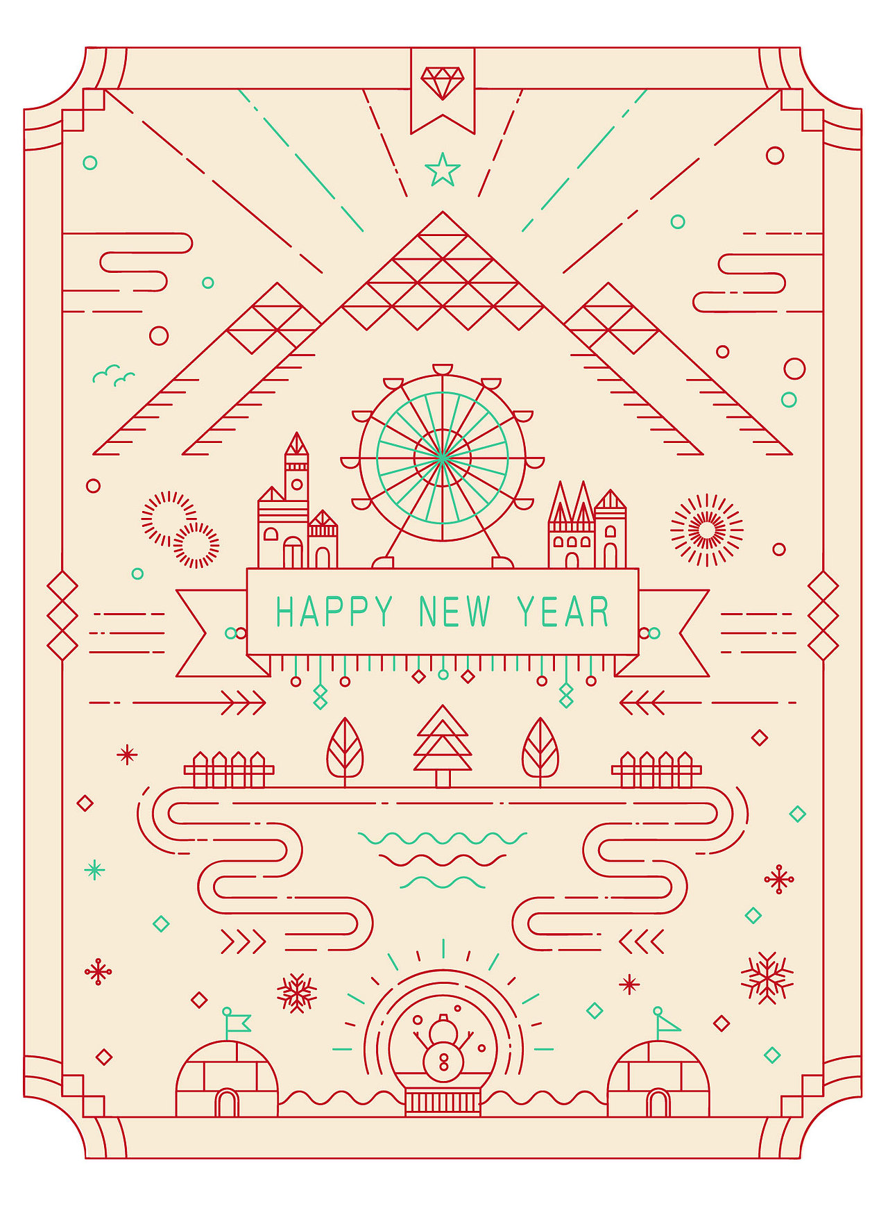 装饰风格海报（图ZMTAzNjkzNTgw） - 海报 - 站酷设计师木子成李原创素材 - 站酷ZCOOL