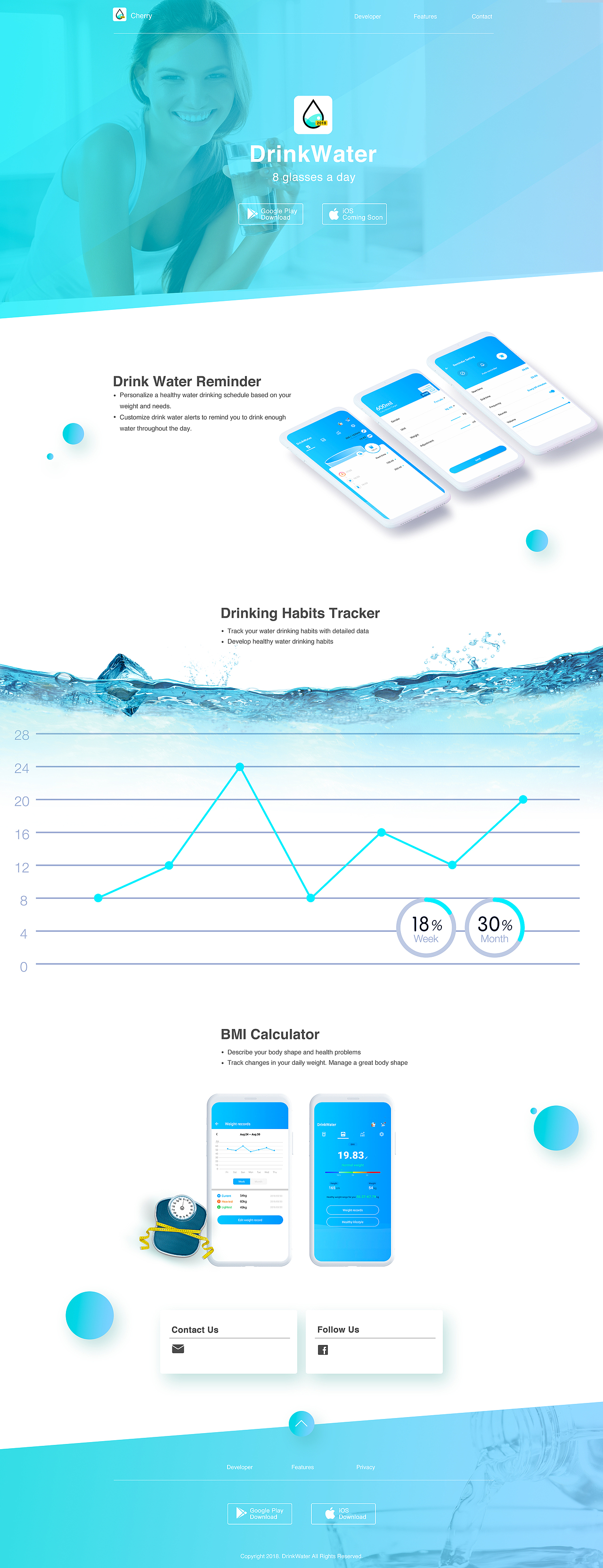 触宝TouchPal相关产品cherry和drinkwater官网设计