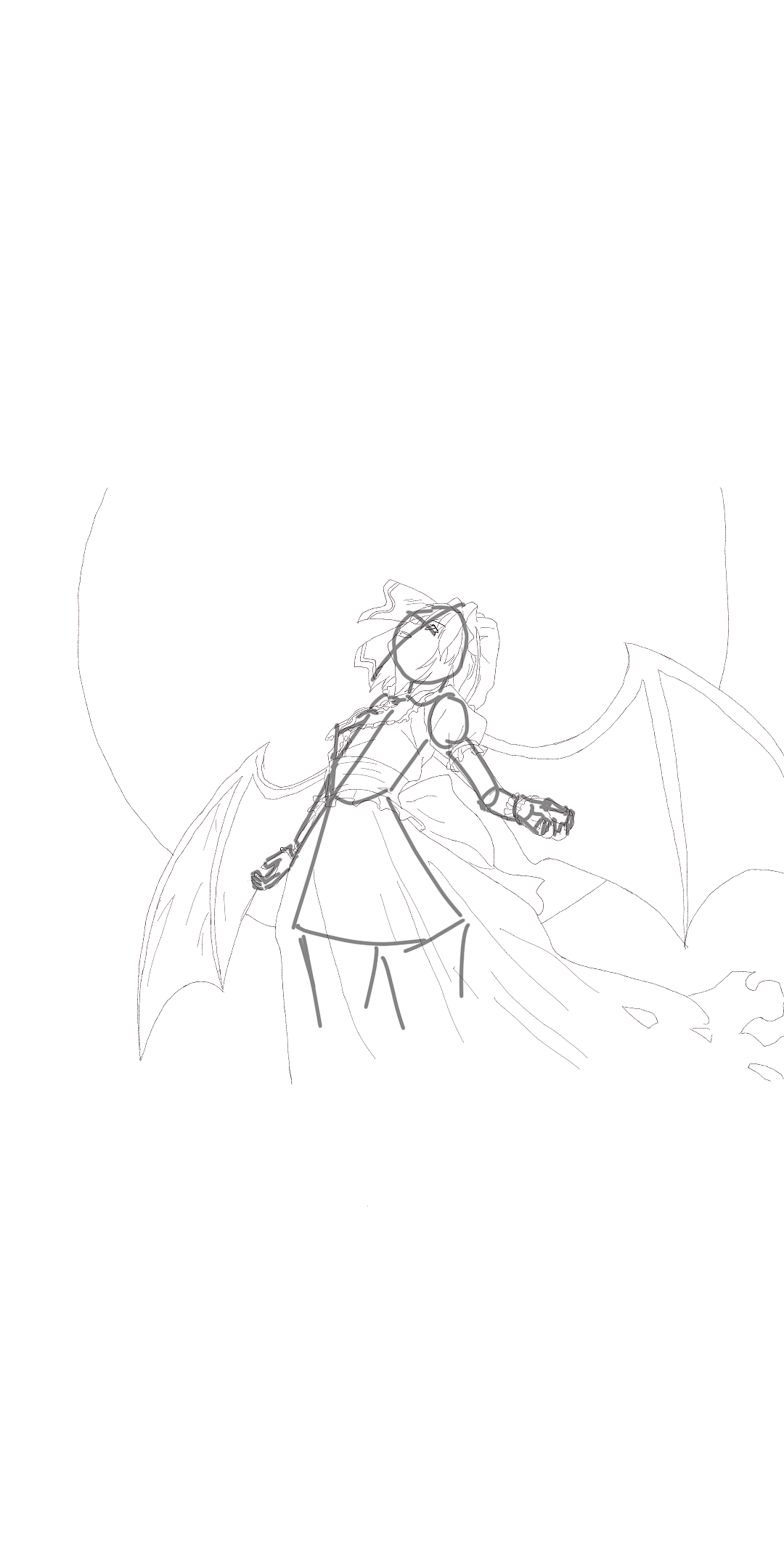 还有一个衣物翅膀的草图没导出来