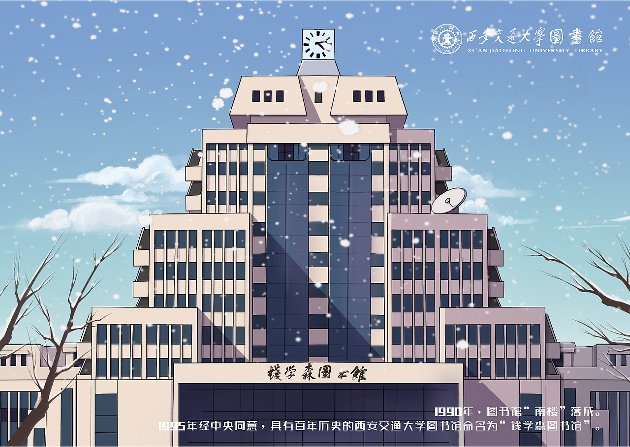 西安交通大学图书馆校庆125周年纪念明信片