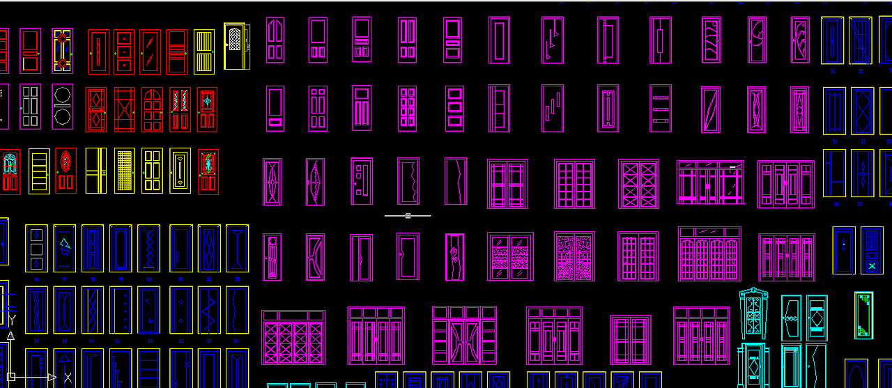 CAD立面图库,床,门窗,台柜,植物,工艺品等