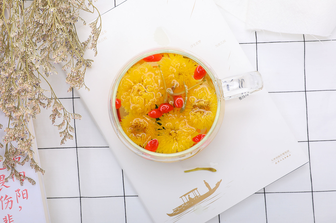 食物拍摄高调清新风格菊花金银花茶（图ZMTUwMzQ1MzM2） - 产品摄影 - 站酷设计师六六小姐姐原创素材 - 站酷ZCOOL
