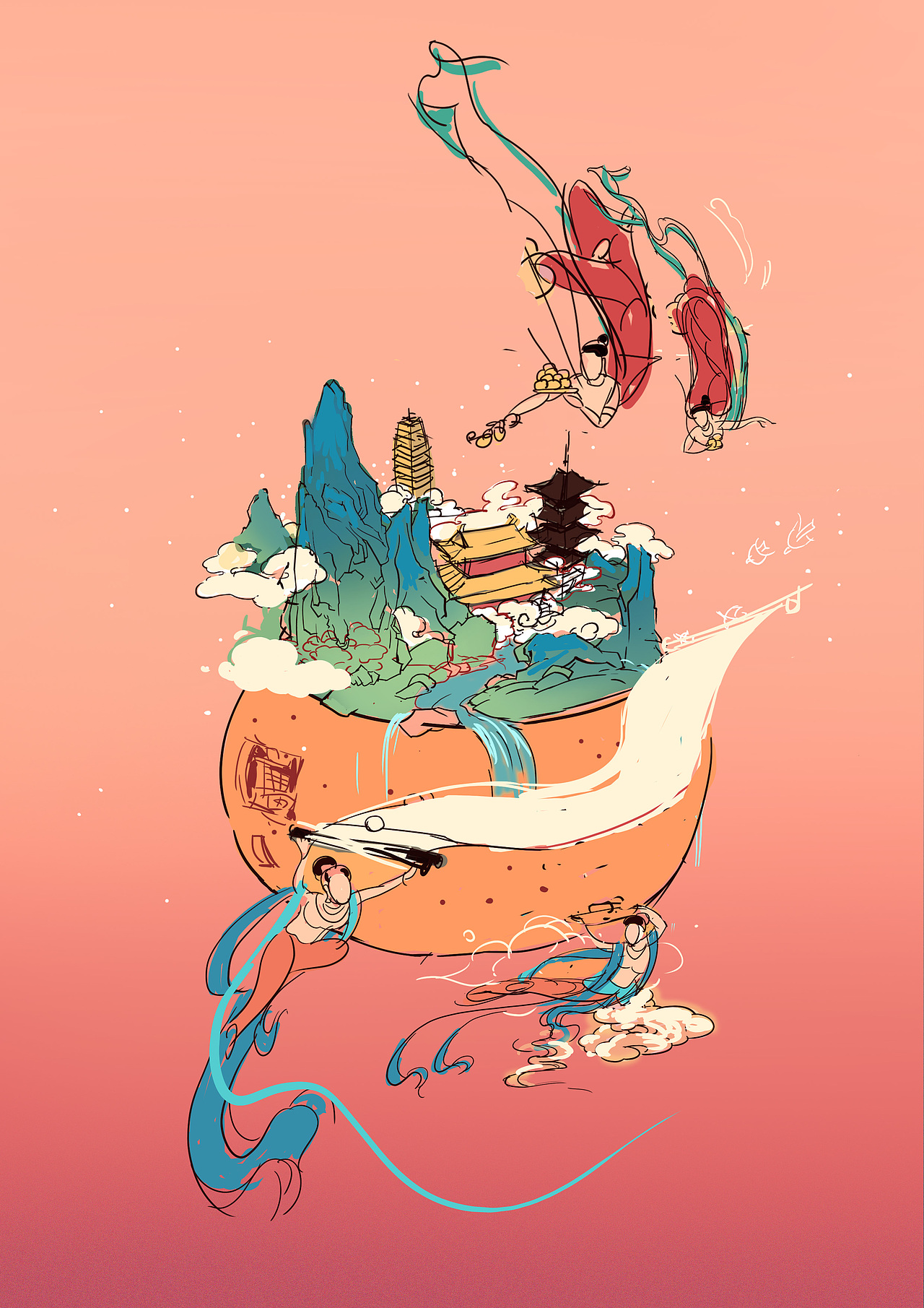 黄岩蜜桔品牌宣传系列插画(图ZMTM1NjEzNjc2) - 商业插画 - 站酷设计师特浓TN原创素材 - 站酷ZCOOL