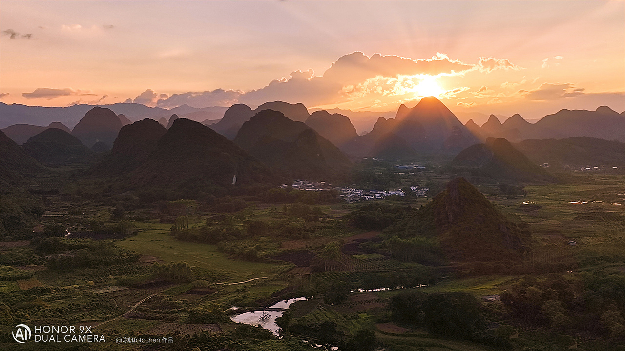 荣耀9x样片山遥水阔世味浮云