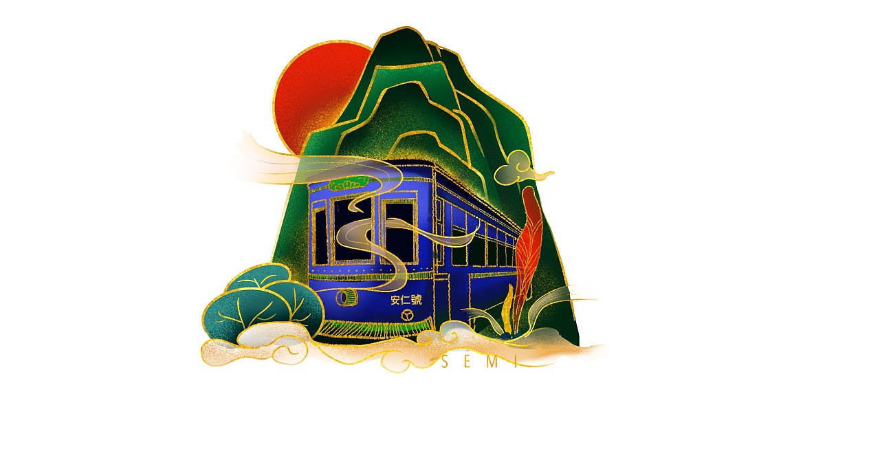 安仁古镇地标插画设计|插画|商业插画|semi1025 - 原创作品 - 站酷