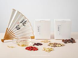 琉白养生茶，清新自然亮调电商图