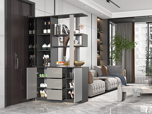 鞋柜，门厅柜设计效果图