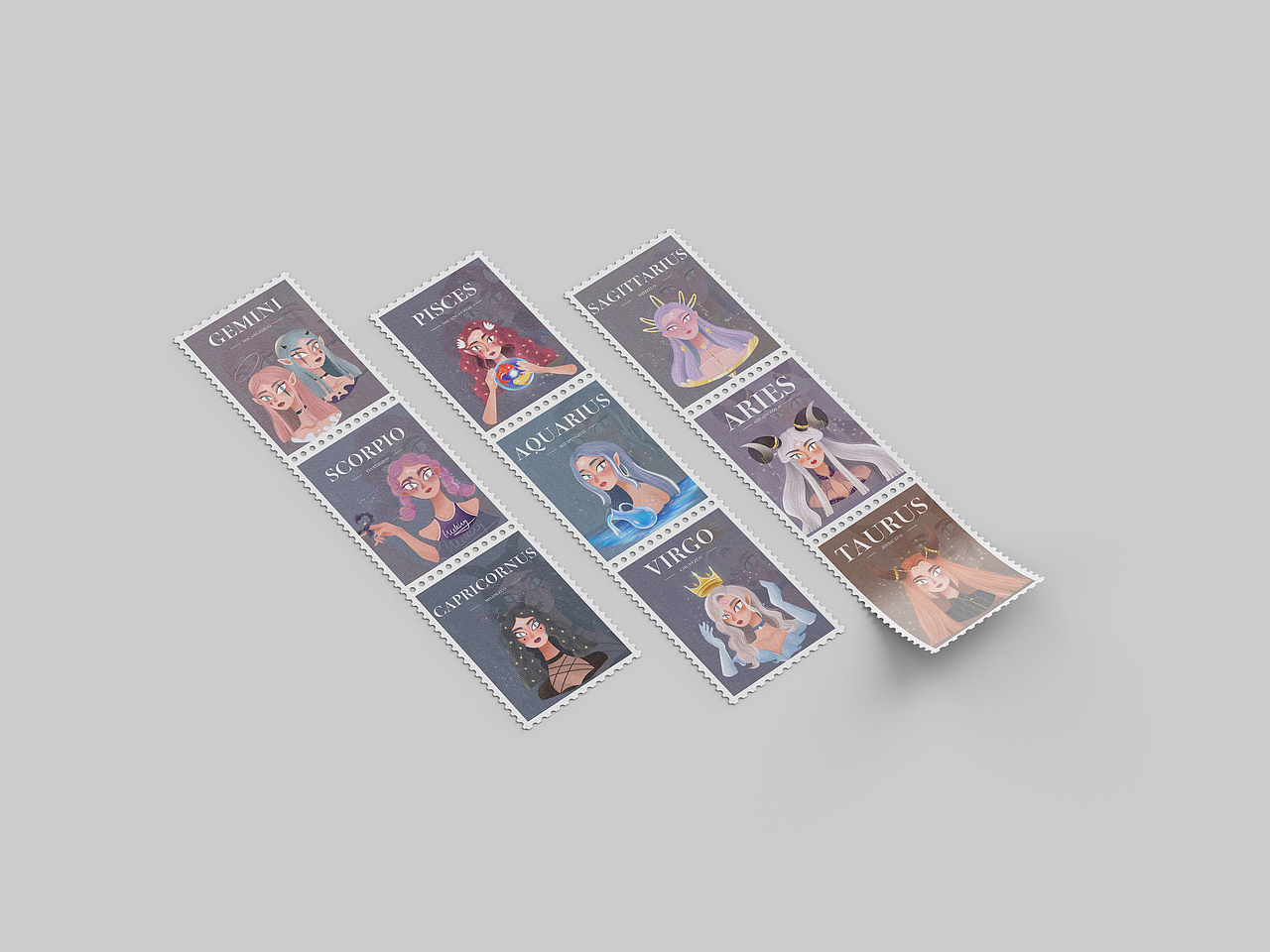12星座女孩插画（图ZMjcwNjU1NTEy） - 艺术插画 - 站酷设计师猫法一JOEY原创素材 - 站酷ZCOOL