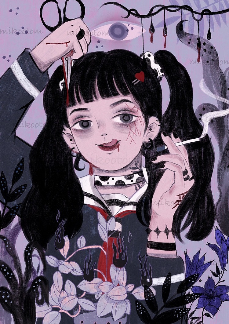 SAD\COOL GIRL（图ZMTE5OTg2MTY4） - 创作习作 - 站酷设计师MIKOOTOM原创素材 - 站酷ZCOOL