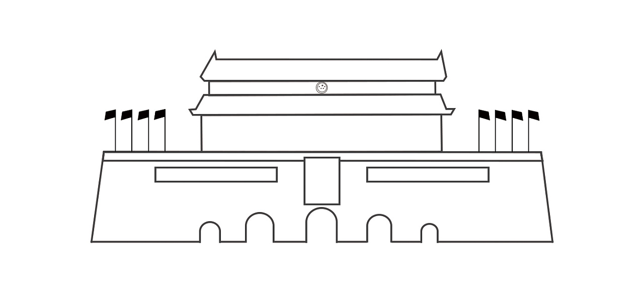天安门 线条