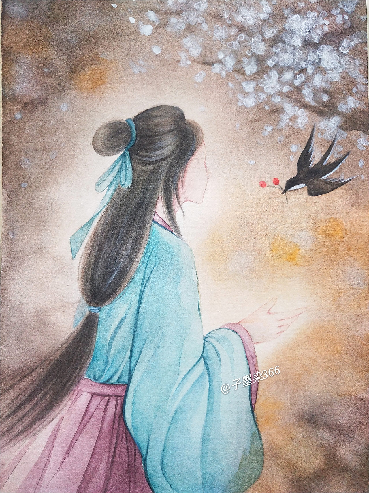 原创古风“有人给你送小红豆了”（图ZMjM1MzI0MDE2） - 创作习作 - 站酷设计师子墨染366原创素材 - 站酷ZCOOL