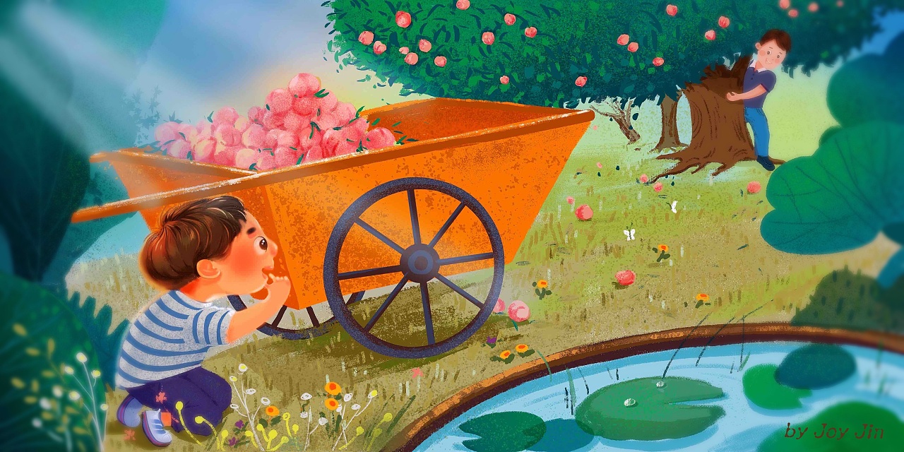 亲子果园banner图|插画|儿童插画|joyjin - 原创作品 - 站酷 (zcool)