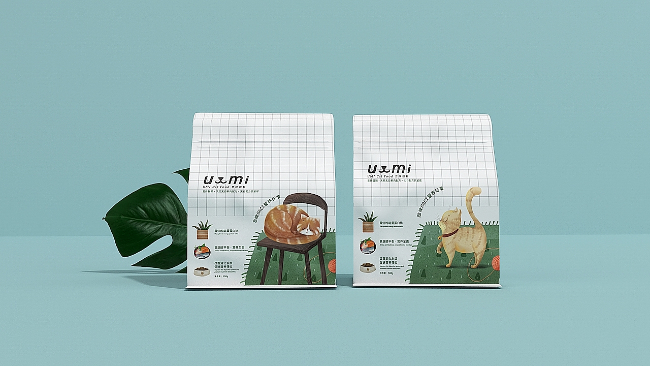 《UMI》猫粮品牌设计，于好品质中碰撞美感和温度。（图ZMTE0MjE1NTE2） - 包装 - 站酷设计师你好大海品牌设计原创素材 - 站酷ZCOOL