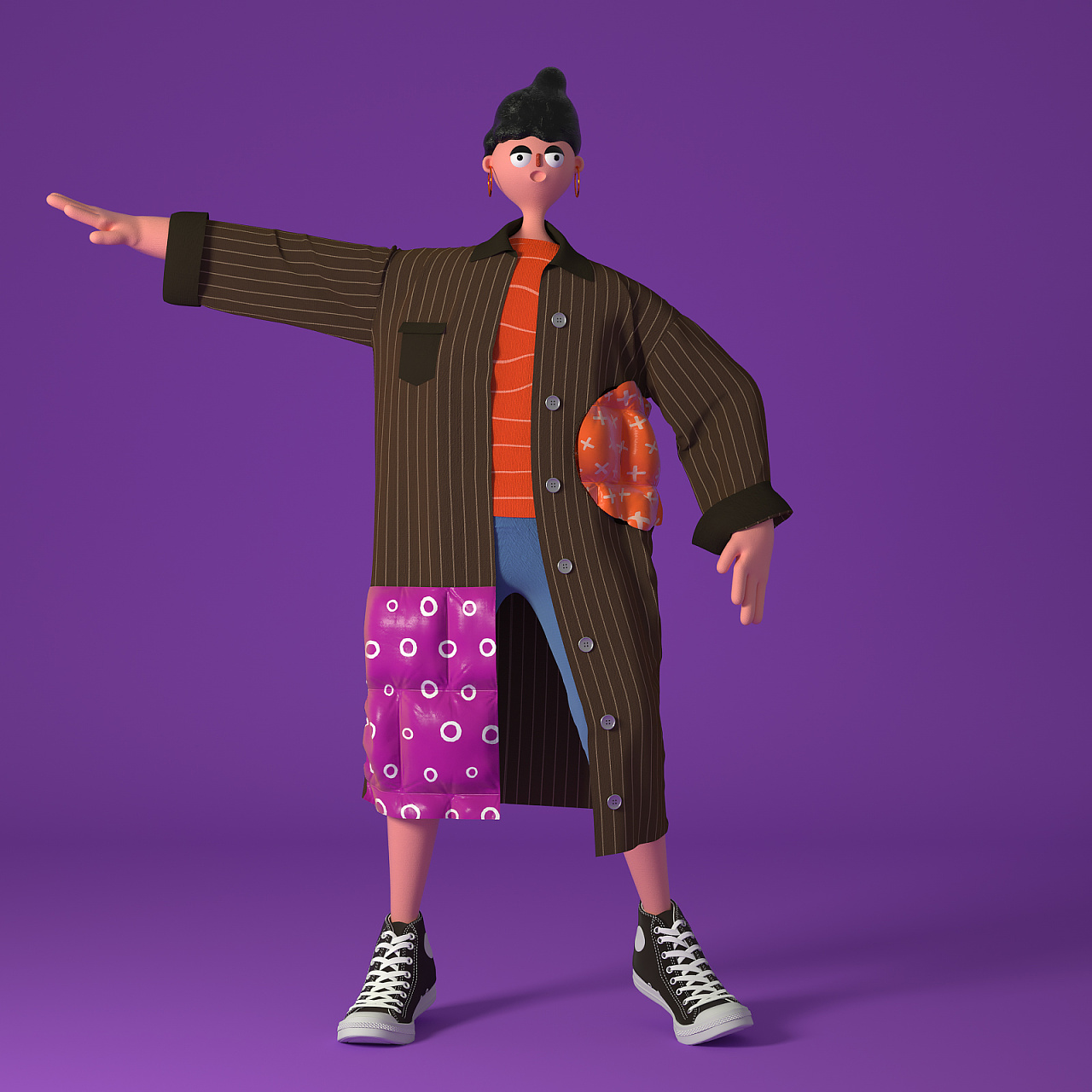 c4d人物角色服装与手办相关