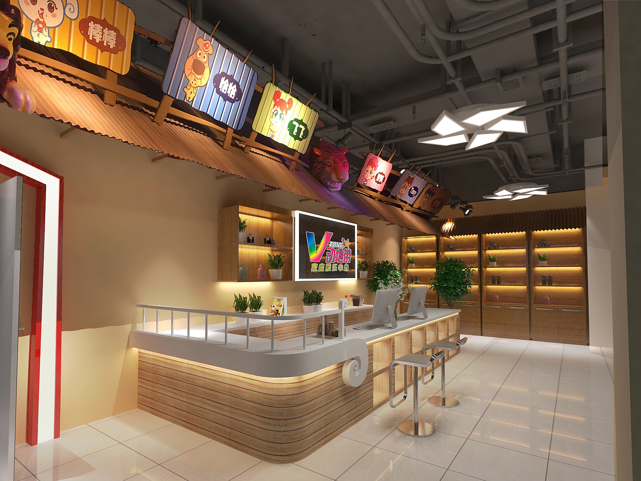 电玩城主题的店面设计