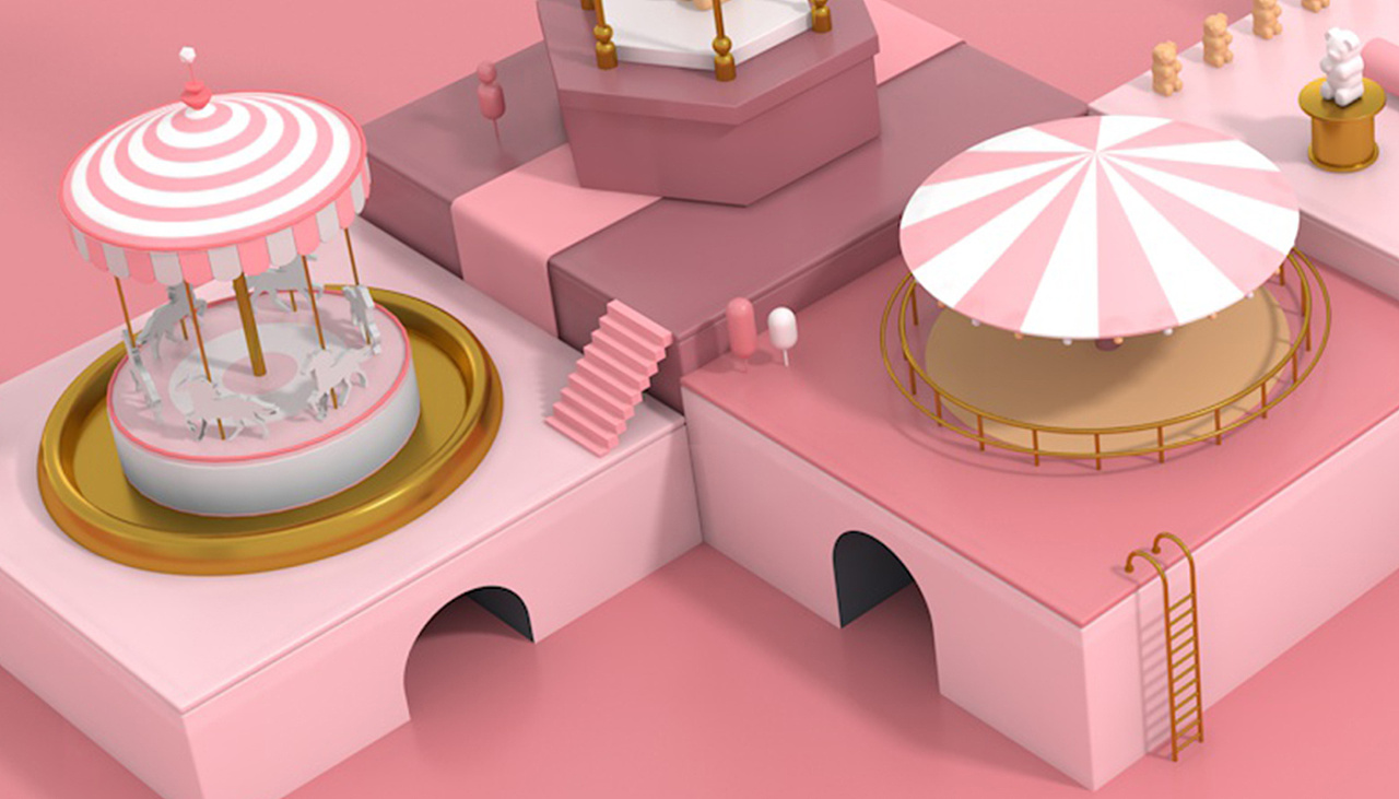 c4d游乐园场景建模