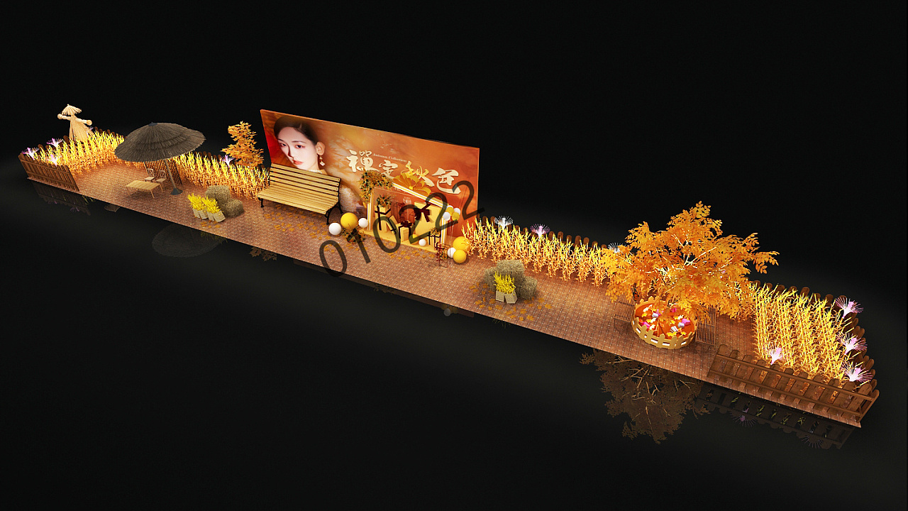 秋季主题美陈|三维|场景|懒兔007 - 原创作品 - 站酷 (zcool)