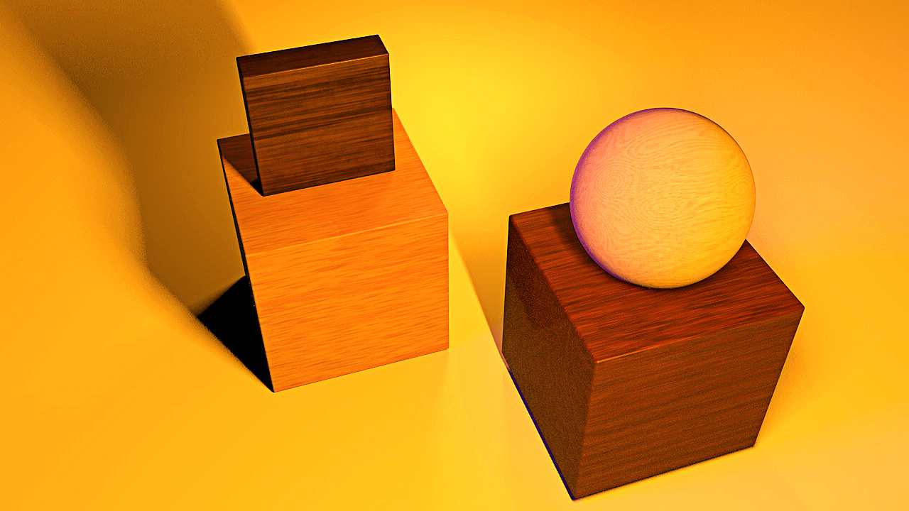 c4d几何体灯光练习 灯光颜色,灯光投影