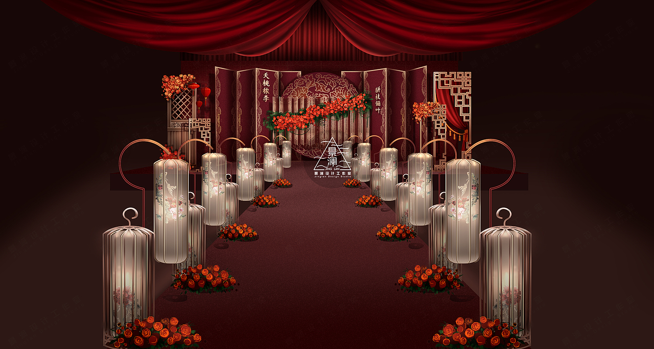 【效果图】中式典雅婚礼手绘（图ZMTI5NzI4NjI4） - 商业插画 - 站酷设计师景澜设计工作室原创素材 - 站酷ZCOOL