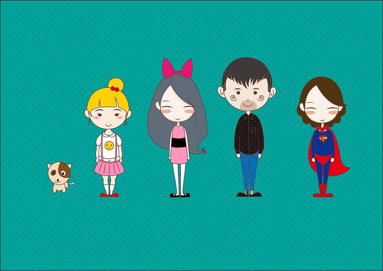 狗狗,金发女孩,可爱的我,小男孩,超人妈妈