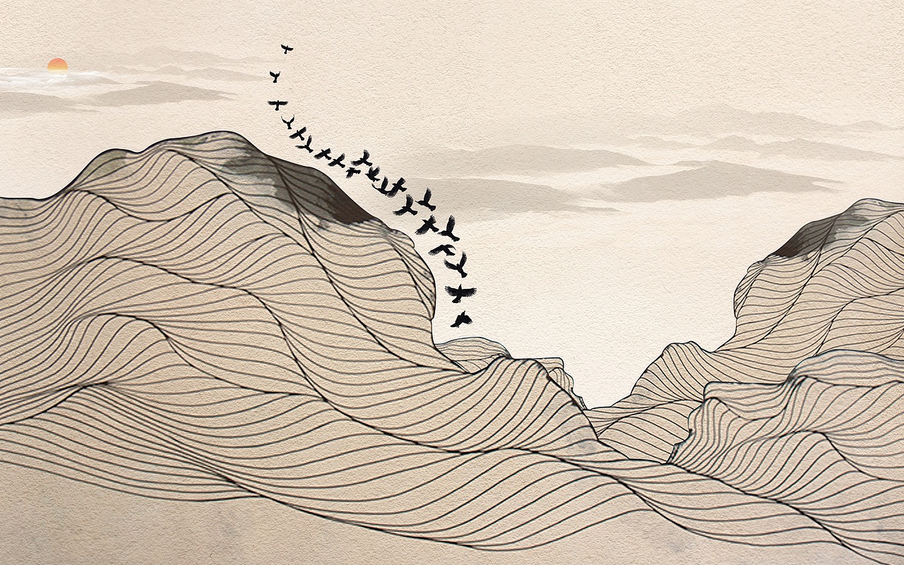 2019山水2（图ZMTY5MDA1Nzgw） - 品牌 - 站酷设计师新中式纱画图库原创素材 - 站酷ZCOOL