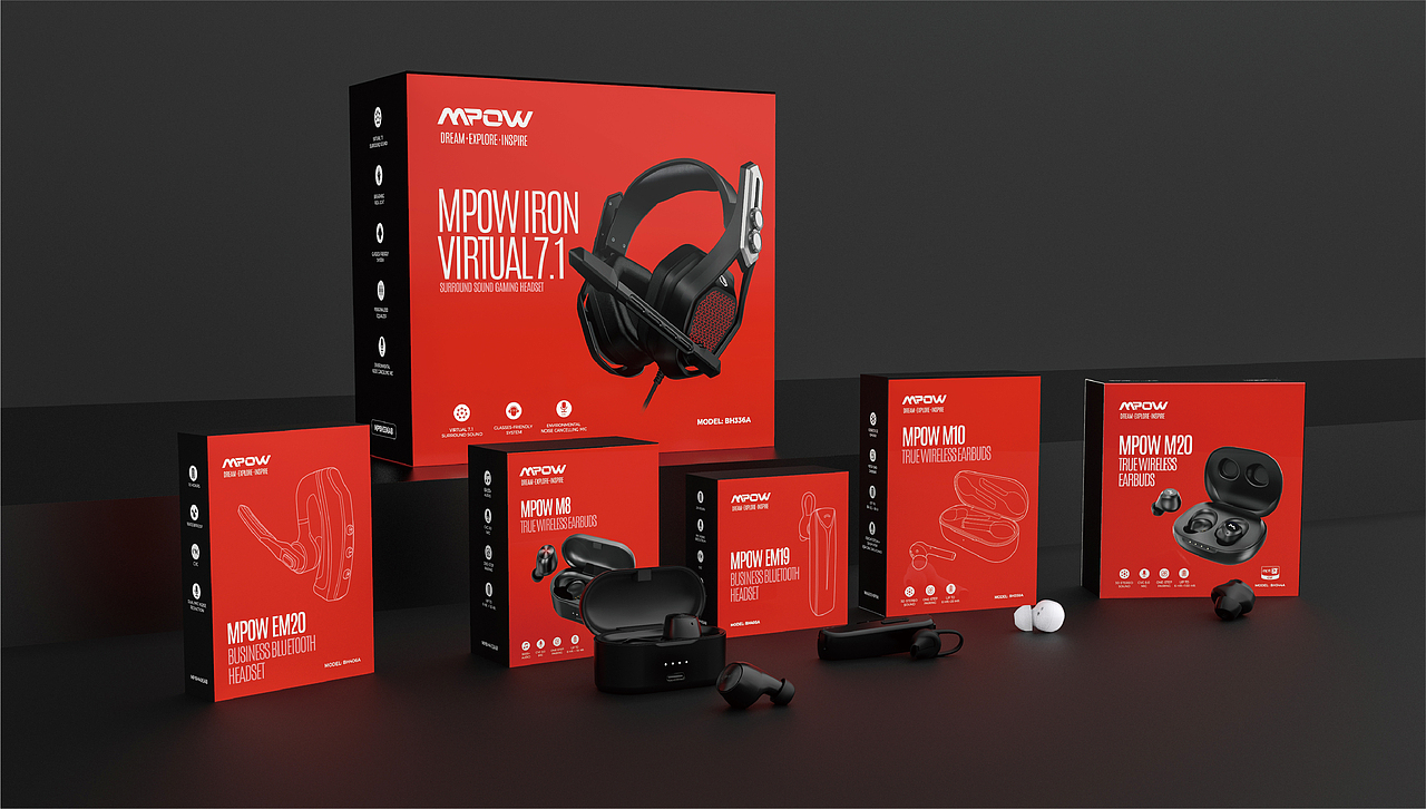 MPOW-品牌包装设计（图ZMjIyNDE2MjUy） - 产品 - 站酷设计师Essencen原创素材 - 站酷ZCOOL