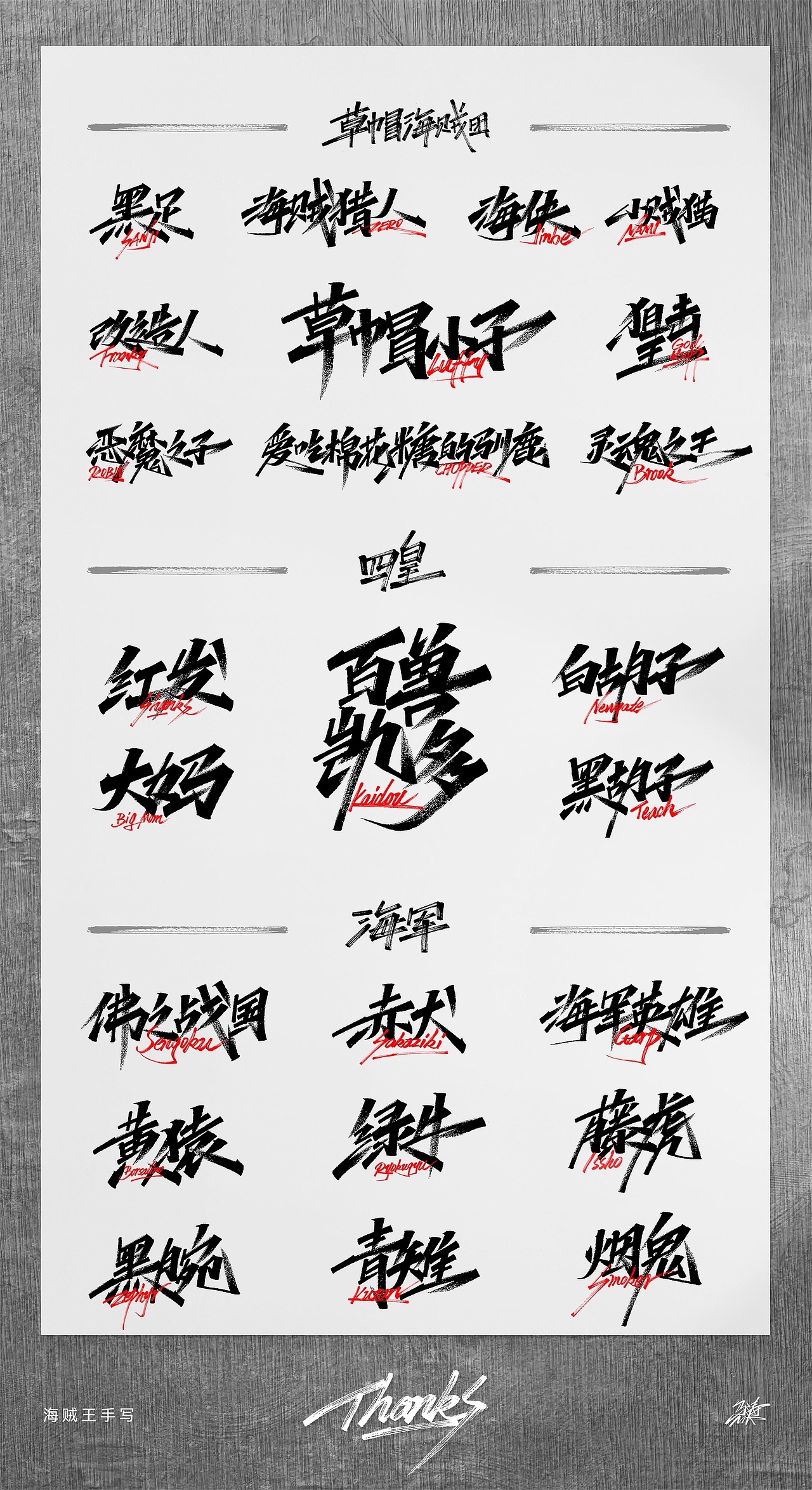 海贼王手写集-01（图ZMjg1MTM1NjY0） - 字体/字形 - 站酷设计师MT_马原创素材 - 站酷ZCOOL