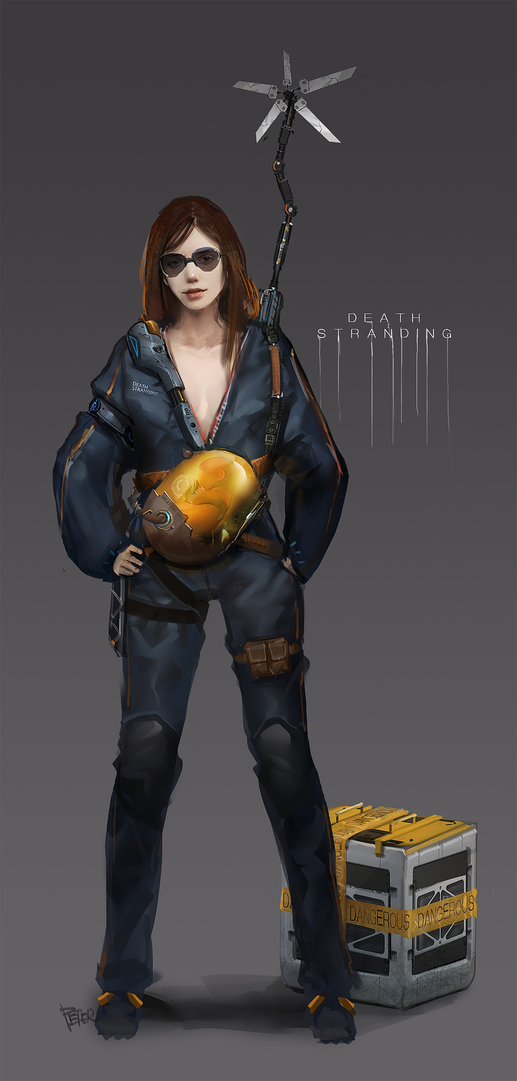 画了一个死亡搁浅的同人原画,还是很开心的~~~,希