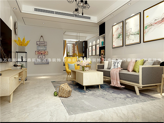 明辉豪庭130平北欧+工业风格装修效果图案例