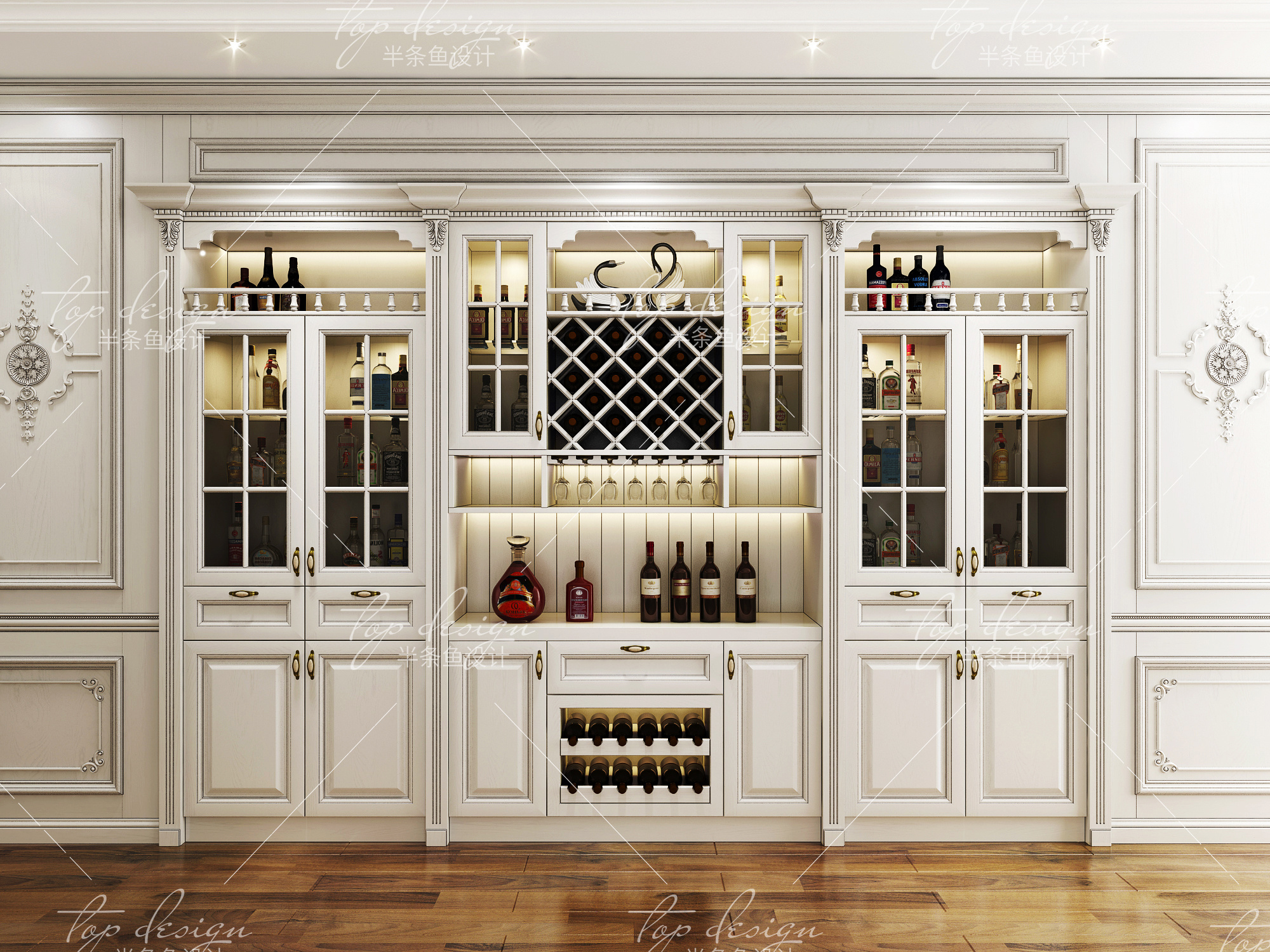 轻奢 北欧 欧式 美式 简美风格酒柜|空间|家装设计|半条鱼安琪 - 原创作品 - 站酷 (ZCOOL)