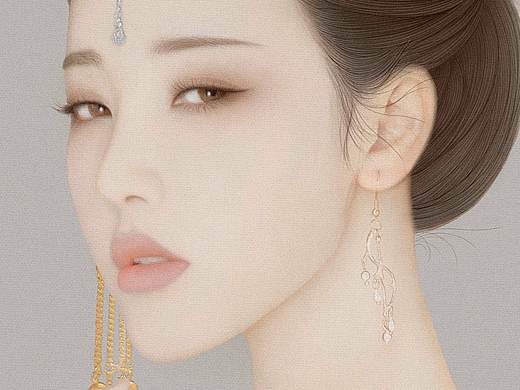 麦子工笔画《念君情》