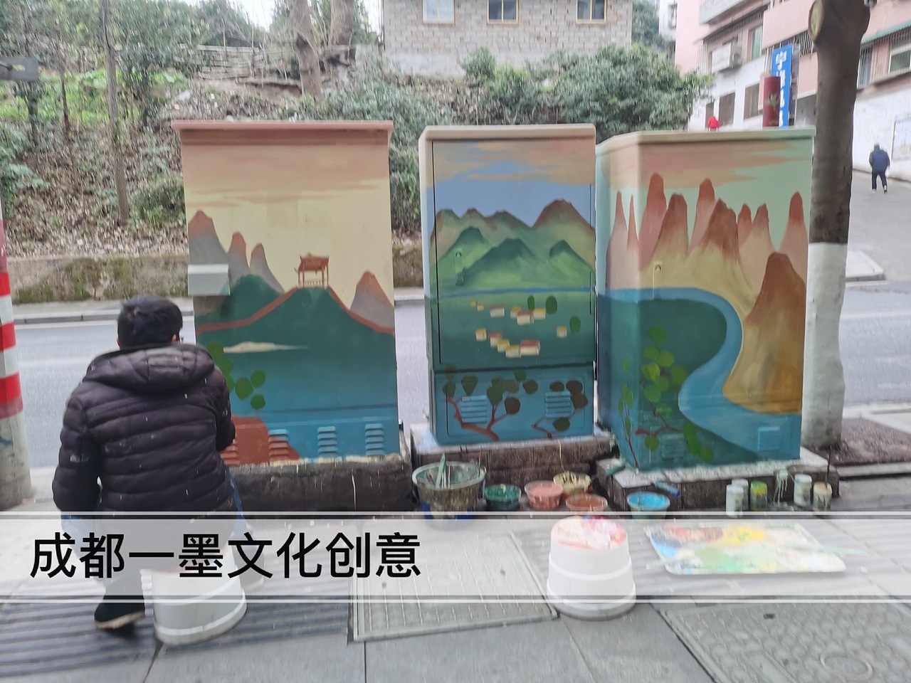 电箱壁画 电箱手绘 电箱绘画