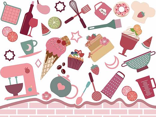 食物厨具插图