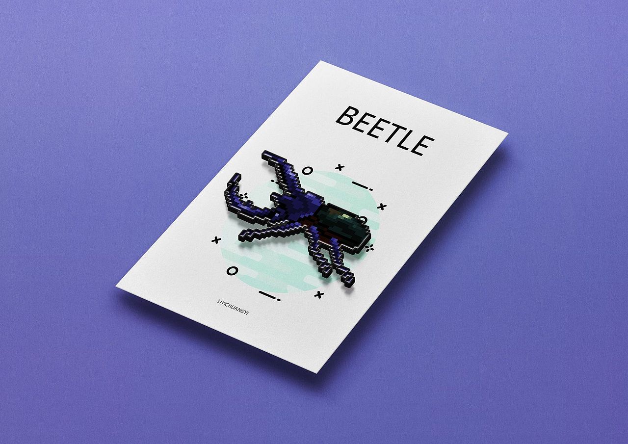 原创设计｜文创冰箱贴｜像素风甲虫冰箱贴（图ZMzY2MzU1MjA0） - 工艺品设计 - 站酷设计师礼艺创艺设计工作原创素材 - 站酷ZCOOL