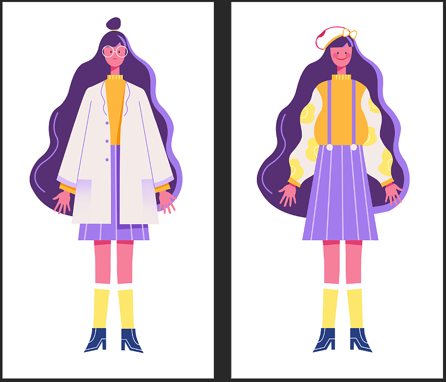 mg风格扁平插画练习