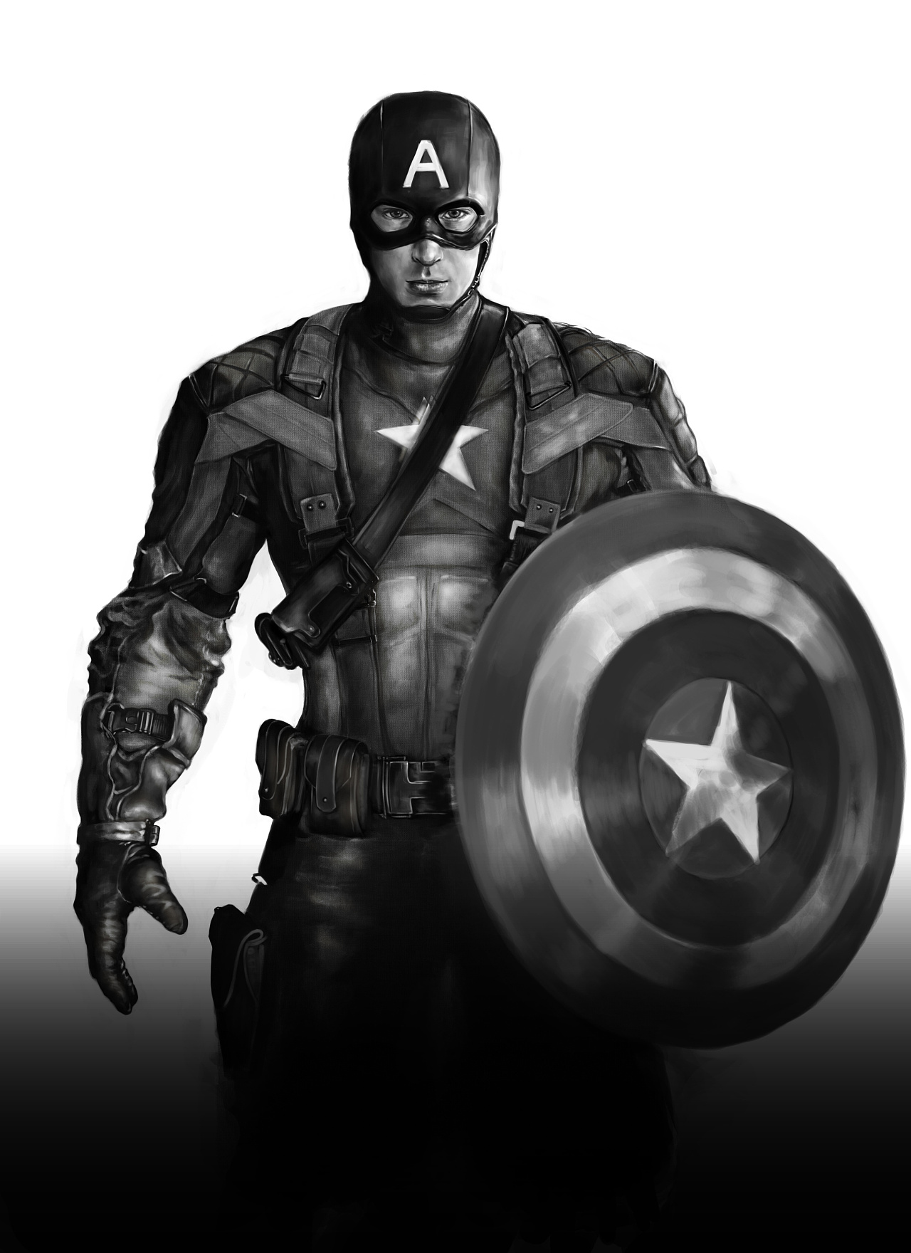 美国队长临摹|插画|插画习作|幽静天宇 - 原创作品 - 站酷 (zcool)