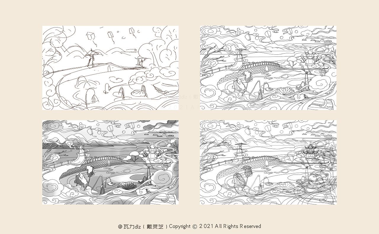 杭州西湖十景系列插画-用AI矢量绘制（图ZMjQyMzE5MjIw） - 艺术插画 - 站酷设计师戴灵芝原创素材 - 站酷ZCOOL