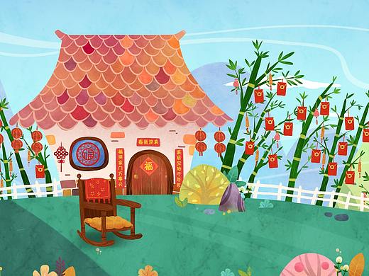 蜡笔魔法剧场景及角色插画设计