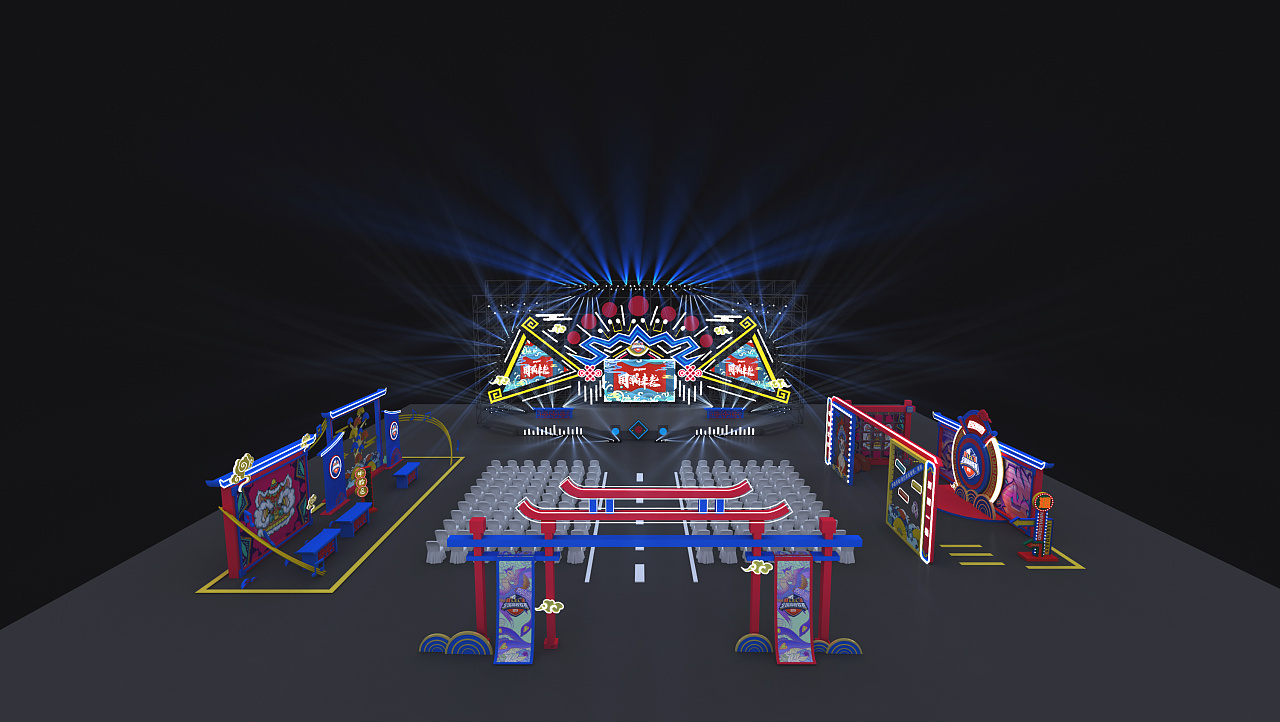 英雄联盟赛事活动国潮风|空间|舞台美术|哒哒小姐姐 - 原创作品