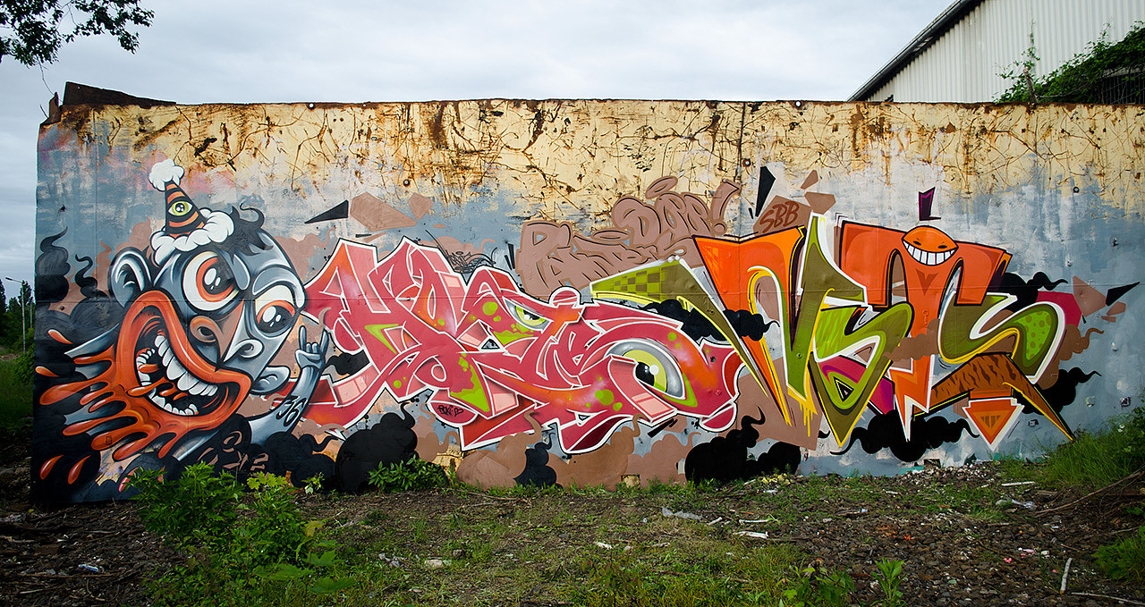 涂鸦墙作品_大面积墙绘涂鸦制作|插画|新锐潮流插画|北京街头涂鸦制作