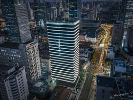 建筑灯光实景