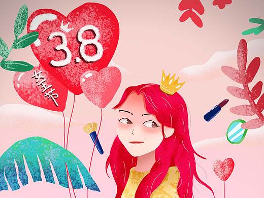 女王节（个人主页-ZNDc0MDk5ODg=） - 商业插画 - 站酷设计师止凡原创素材 - 站酷ZCOOL
