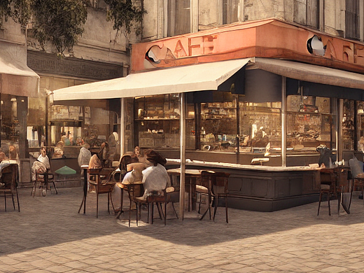 #AI创作实验室#寂静的咖啡馆