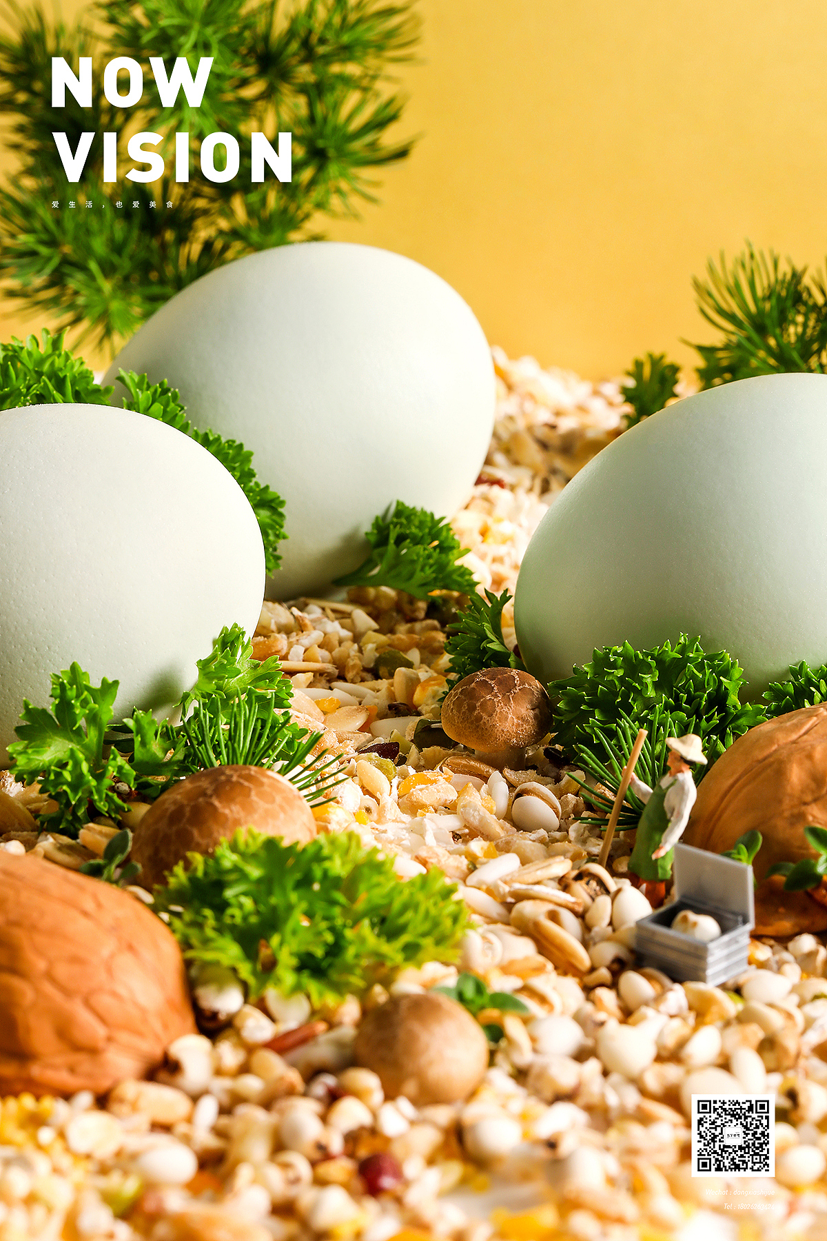 管理与剖析<br>先进技术与品质<br><br>我们拍摄这张蛋黄的解剖面,通过结合检验人员的小人道具,表达聪明蛋供应的鸡蛋,都必须严格消毒和检验后才能上市,也能更加清楚smart聪明蛋蛋黄比一般鸡蛋大的独特特点。<br><br><br><br>