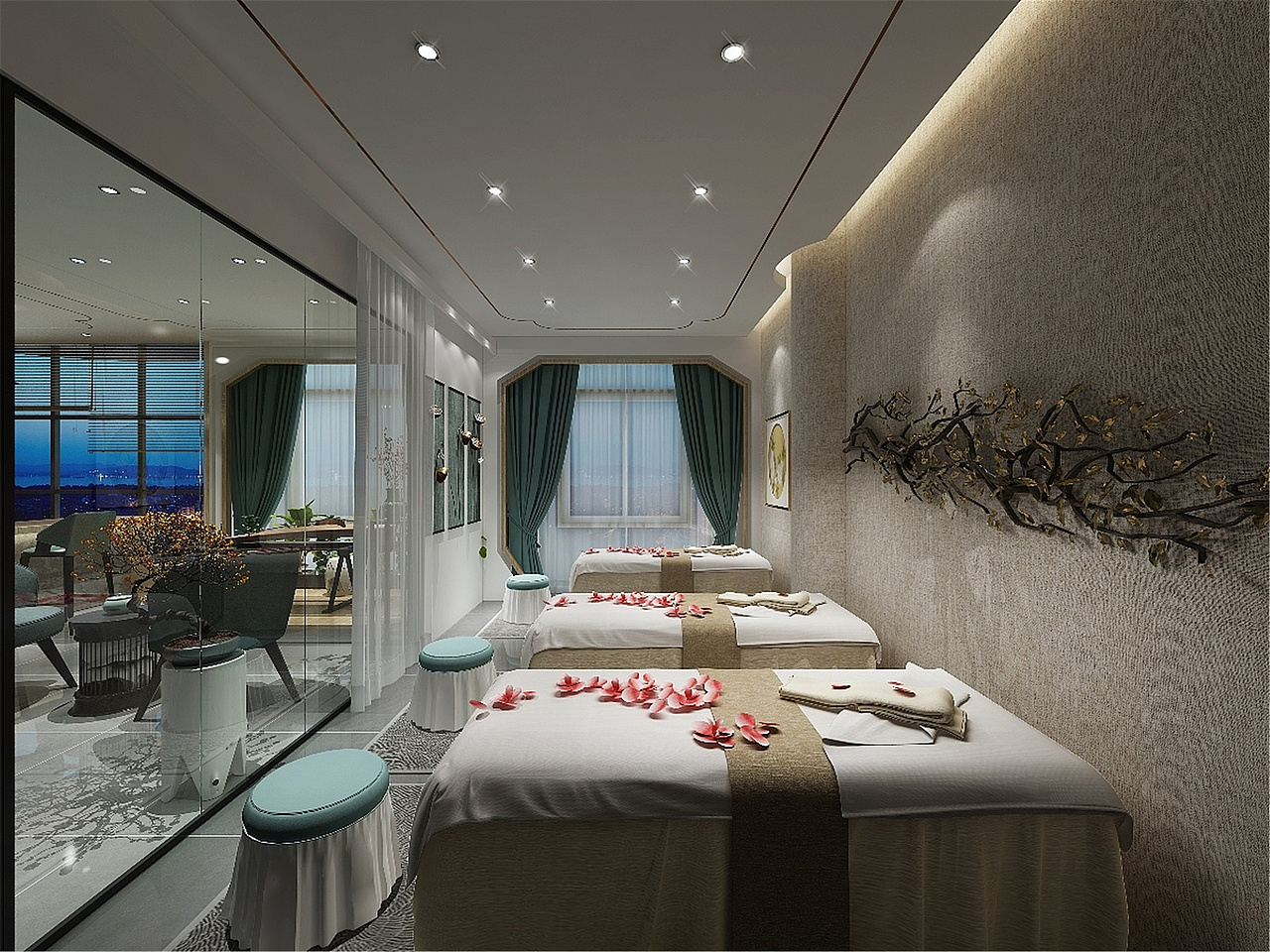 多个色彩的诠释着细腻诠释空间的高雅品味——美容院